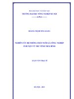 Nghiên cứu hệ thống chăn nuôi gà công nghiệp ở huyện vũ thư tỉnh thái bình