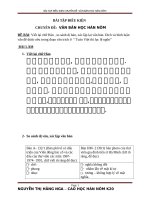 Bài tập điều kiện chuyên đề : Văn bản học Hán Nôm