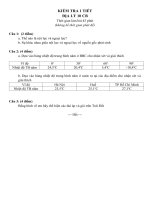 ĐỀ KIỂM TRA 1 TIẾT HỌC KÌ I BAN CƠ BẢN