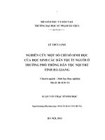 nghiên cứu một số chỉ số sinh học của học sinh các dân tộc ít người ở trường phổ thông dân tộc nội trú tỉnh hà giang