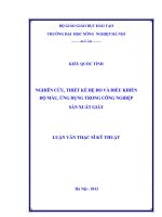 Nghiên cứu, thiết kế hệ đo và điều khiển độ màu, ứng dụng trong công nghiệp sản xuất giấy
