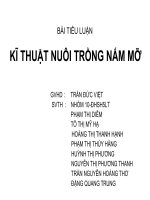 bài tiểu luận kĩ thuật nuôi trồng nấm mỡ