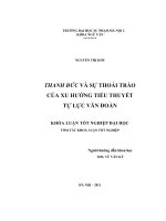 Thanh Đức và sự thoái trào của xu hướng tiểu thuyết Tự lực văn đoàn