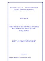 Nghiên cứu yếu tố hạn chế và đề xuất giải pháp phát triển cây chè cho huyện hải hà tỉnh quảng ninh