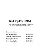 Hiện trạng marketing của nhãn hiệu Number One của Công ty TNHH TMDV Tân Hiệp Phát