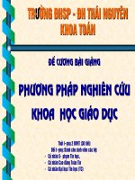 BÀI GIẢNG NGHIÊN CỨU KHOA HỌC GIÁO DỤC