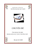 Chuyên đề ứng dụng tin học vào dạy toán