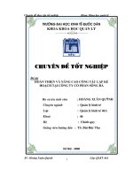 Chuyên đề hoàn thiện và nâng cao công tác lập kế hoạch tại công ty cổ phần sông đà