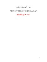ĐÁP ÁN VÀ ĐỀ THI MÔN KỸ THUẬT ĐIỆN CAO ÁP (ĐỀ 6)