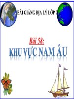 bài giảng địa lý 7 bài 58 khu vực nam âu
