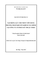 tạo động lực cho nhân viên bằng phương pháp khuyến khích tài chính tại công ty cổ phần kỹ thuật teko