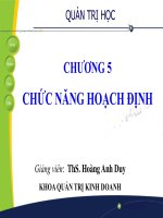 bài giảng quản trị học chương 5 chức năng hoạch định - ths. hoàng anh duy
