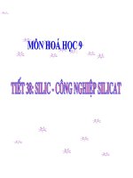 Tiết 38: Silic - Công nghiệp Silicat