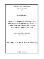 nghiên cứu ảnh hưởng của tính cách thương hiệu đến lòng trung thành của khách hàng trường hợp thị trường điện thoại di động tại đà nẵng