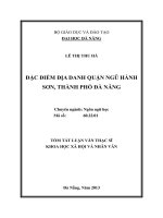 đặc điểm địa danh quận ngũ hành sơn, thành phố đà nẵng