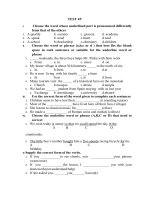 đề kiểm tra anh văn 9 bài số 2