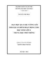 Khóa luận DH quan hệ vuông góc theo quan điểm hoạt động cho học sinh lớp 11 THPT