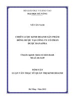 chiến lược kinh doanh sản phẩm đông dược tại công ty cổ phần dược danapha