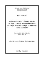 biện pháp quản lý hoạt động tự học của học sinh phổ thông dân tộc bán trú huyện konplông tỉnh kon tum