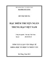 đặc điểm truyện ngắn trung đại việt nam
