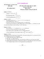 Đề+Đáp án kỳ thi tuyển sinh lớp 10 NH 2011-2012 (tỉnh Bến Tre)