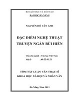 đặc điểm nghệ thuật truyện ngắn bùi hiển