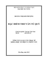 đặc điểm thơ văn tú quỳ