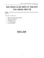 Bài thảo luận môn lý thuyết tài chính tiền tệ