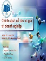 thuyết trình chính sách cổ tức và giá trị doanh nghiệp