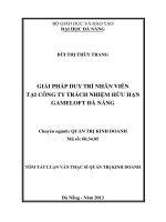 giải pháp duy trì nhân viên tại công ty trách nhiệm hữu hạn gameloft đà nẵng