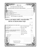 nâng cao nhận thức người tiêu dùng về hàng hoá việt