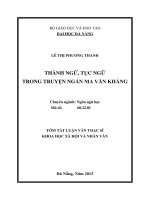 thành ngữ, tục ngữ trong truyện ngắn ma văn kháng