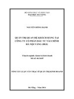 quản trị quan hệ khách hàng tại công ty cổ phần đầu tư tài chính hà nội vàng (hgi)