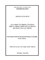 lựa chọn tải trọng cân bằng hợp lý trong thiết kế sàn phẳng bê tông ứng lực trước