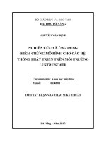nghiên cứu và ứng dụng kiểm chứng mô hình cho các hệ thống phát triển trên môi trường lustre scade