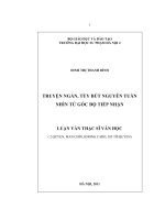 truyện ngắn, tùy bút nguyễn tuân nhìn từ góc độ tiếp nhận