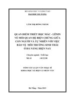 quan điểm triết học mác - lênin về mối quan hệ biện chứng giữa con người và tự nhiên với việc bảo vệ môi trường sinh thái ở đà nẵng hiện nay