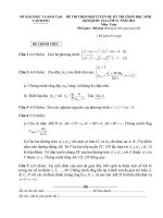 Đề chọn đội tuyển dự thi HSG Quốc gia 2012