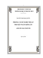 phong cách nghệ thuật truyện ngắn kim lân