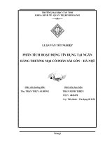 phân tích hoạt động tín dụng tại ngân hàng thương mại cổ phần sài gòn – hà nội