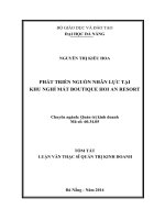 phát triển nguồn nhân lực tại khu nghỉ mát boutique hội an resort