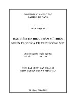 đặc điểm tín hiệu thẩm mĩ thiên nhiên trong ca từ trịnh công sơn