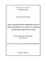 quản trị kênh phân phối đối với sản phẩm gạch men của công ty cổ phần gạch men cosevco đà nẵng