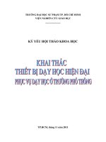 KHAI THÁC THIẾT BỊ DẠY HỌC Ở TRƯỜNG PHỔ THÔNG
