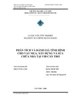 phân tích và đánh giá tình hình cho vay mua, xây dựng và sửa chữa nhà tại vib cần thơ