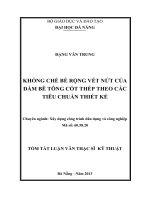 khống chế bề rộng vết nứt của dầm bê tông cốt thép theo các tiêu chuẩn thiết kế