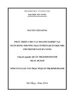 phát triển cho vay doanh nghiệp tại ngân hàng tmcp quân đội (mb)chi nhánh nam đà nẵng