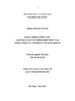 hoàn thiện công tác lập báo cáo tài chính hợp nhất tại tổng công ty cổ phần y tế danameco