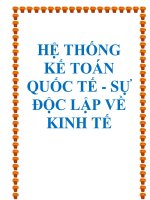 hệ thống kế toán quốc tế sự độc lập về kinh tế