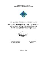 phân tích nhóm chỉ tiêu lợi nhuận của ngân hàng thương mại cổ phần ngoại thương việt nam